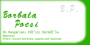 borbala pocsi business card